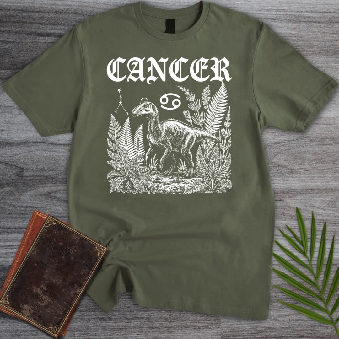 T-Shirt Military Green / S Horoscope: Maiasaura Cancer T-Shirt