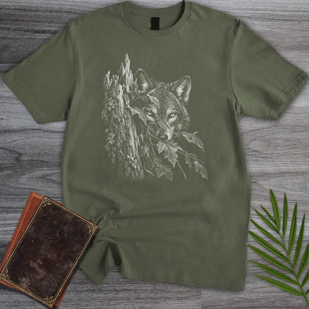 T-Shirt Military Green / S Hunting Wolf T-Shirt