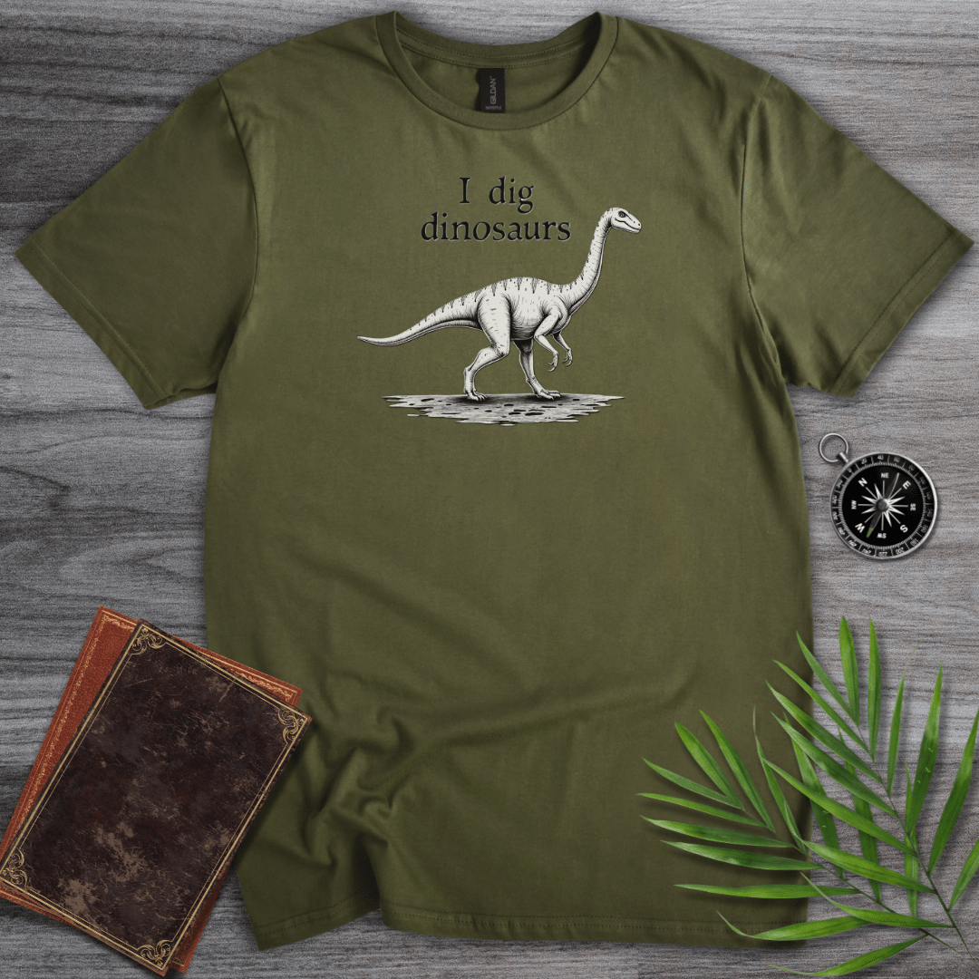 T-Shirt Military Green / S I Dig Dinosaurs T-Shirt