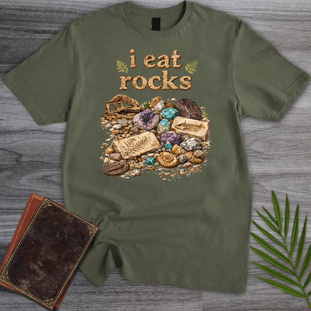 T-Shirt Military Green / S I Eat Rocks T-Shirt