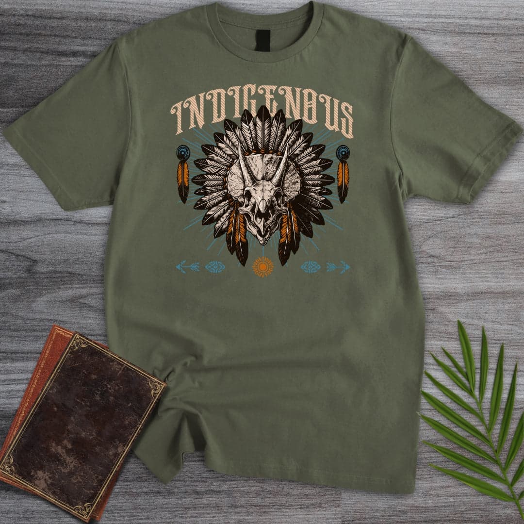 T-Shirt Military Green / S Indigenous Triceratops T-Shirt