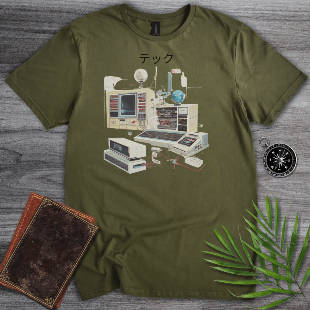 T-Shirt Military Green / S Japanese Aesthetic Tech Graphic T-Shirt