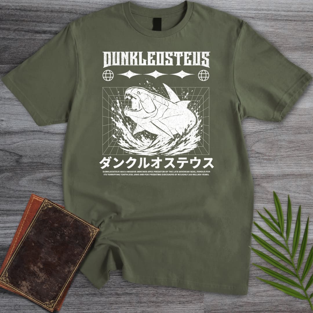 T-Shirt Military Green / S Japanese Dunkleosteus Streetwear T-Shirt