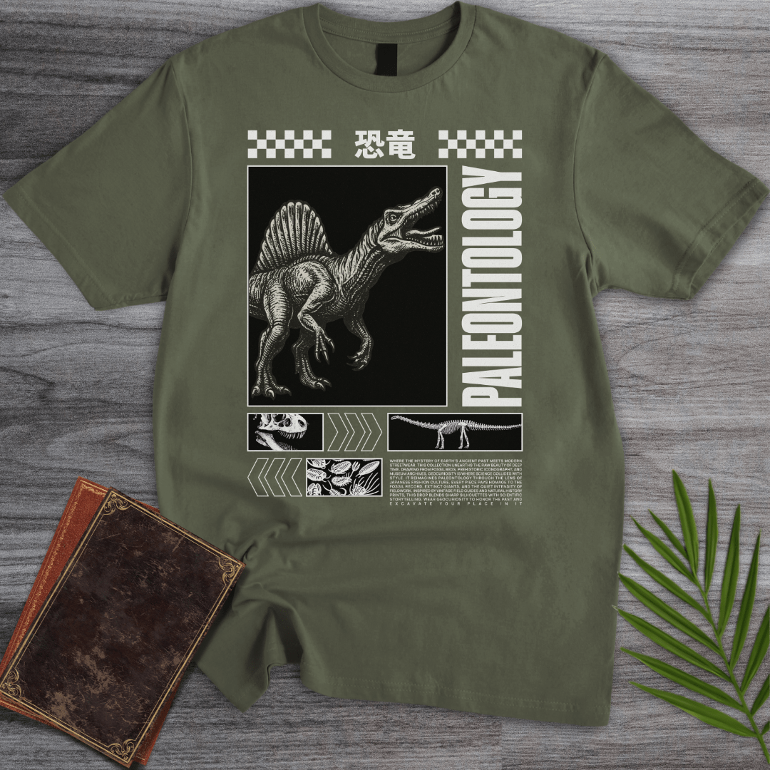 T-Shirt Military Green / S Japanese Paleontology Streetwear T-Shirt