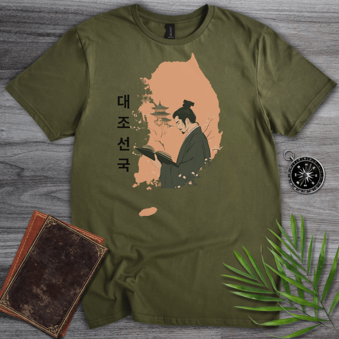 T-Shirt Military Green / S Joseon Scholar: South Korea Graphic T-Shirt