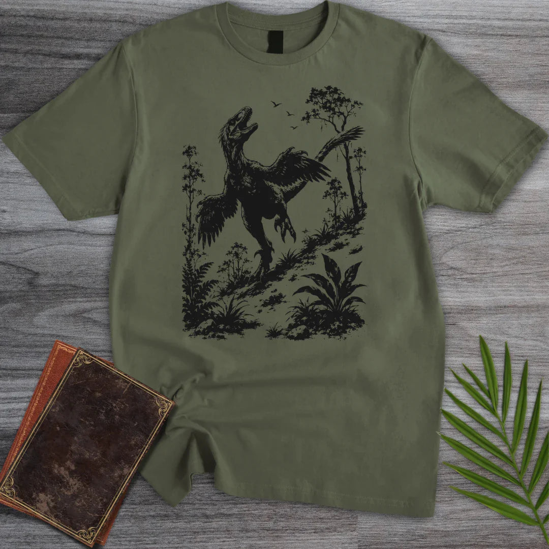 T-Shirt Military Green / S Jungle Roaming Deinonychus T-Shirt