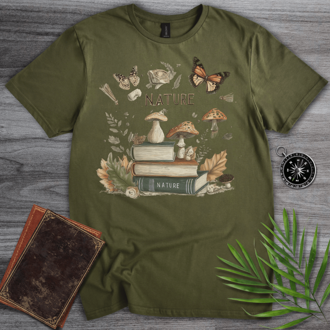 T-Shirt Military Green / S Learning Nature Vintage T-Shirt