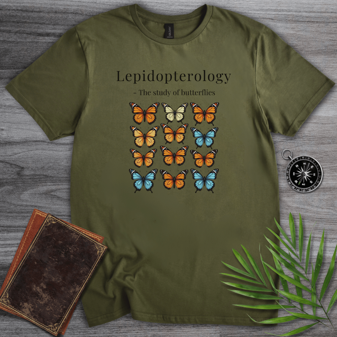 T-Shirt Military Green / S Lepidopterology: The study of butterflies T-Shirt