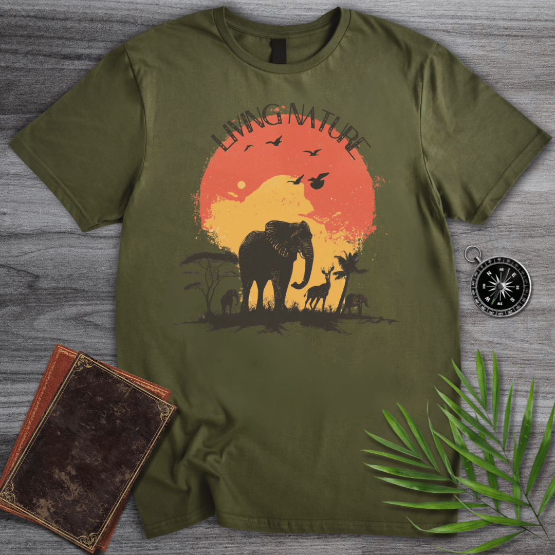 T-Shirt Military Green / S Living Nature Mammals Savannah T-Shirt