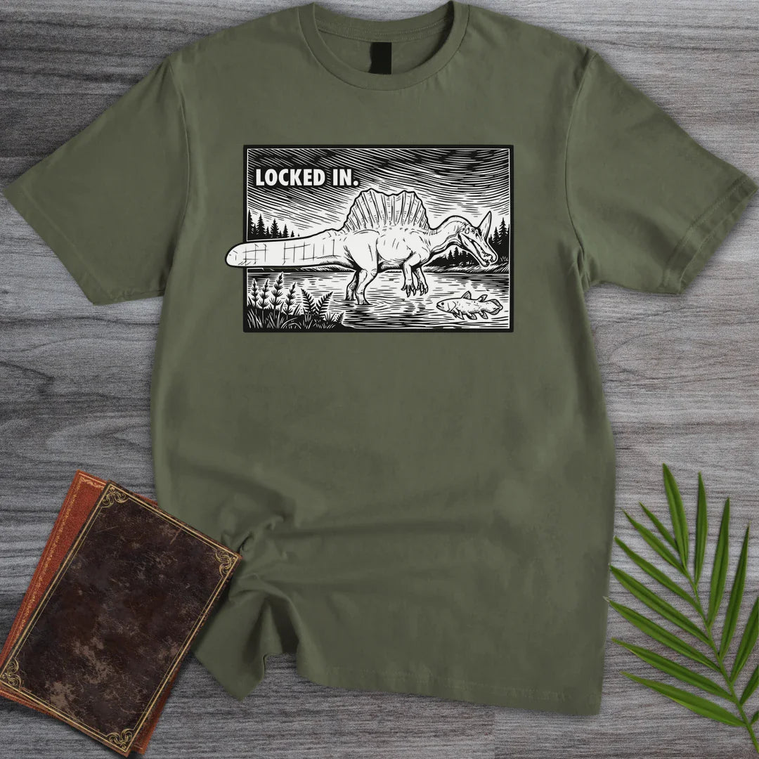 T-Shirt Military Green / S Locked In Spinosaurus T-Shirt