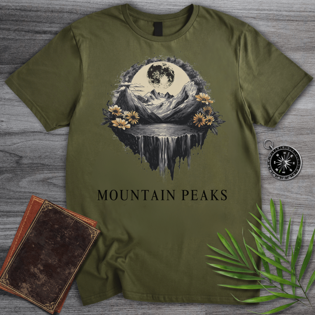 T-Shirt Military Green / S Lunar Mountain Peaks T-Shirt