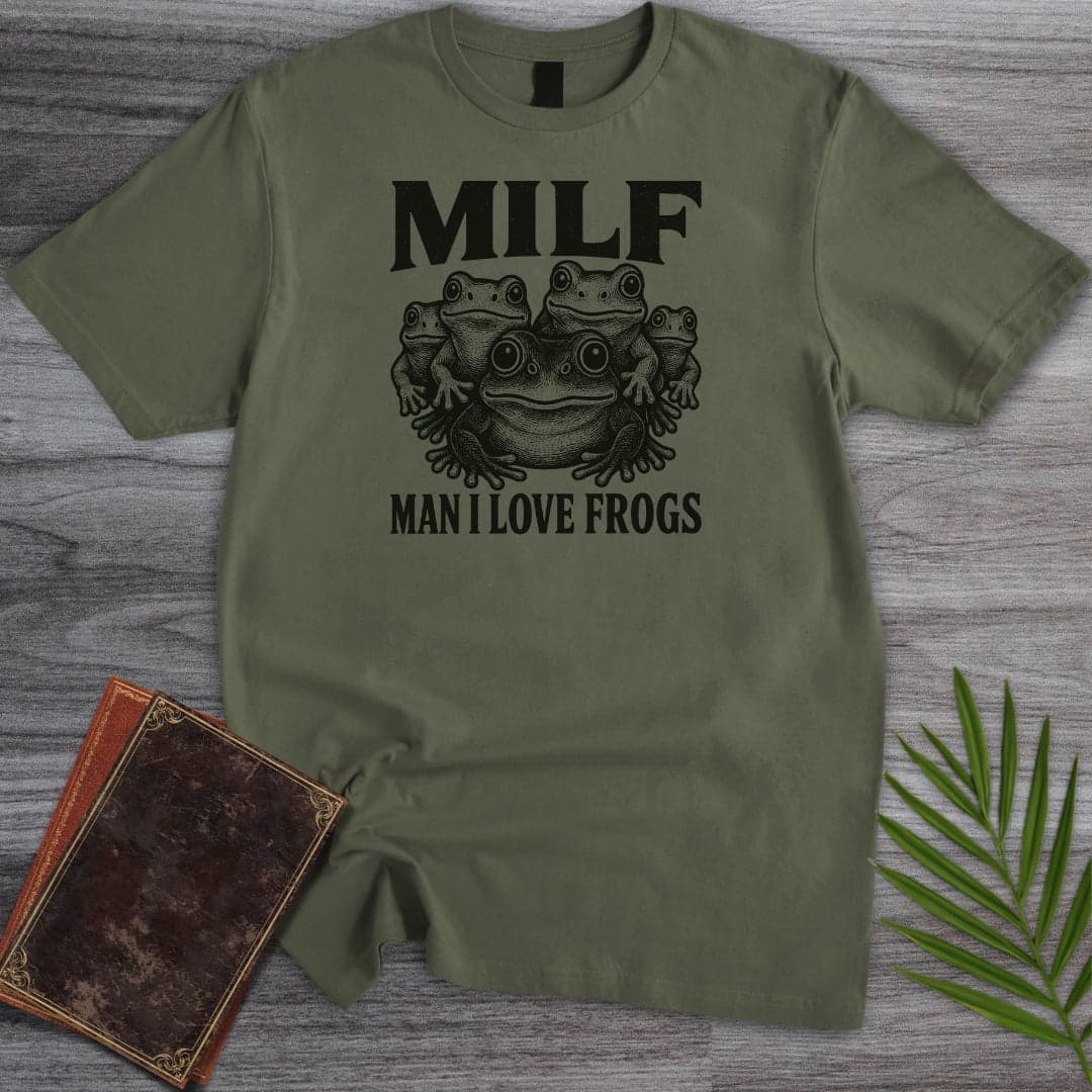 T-Shirt Military Green / S Man I Love Frogs T-Shirt
