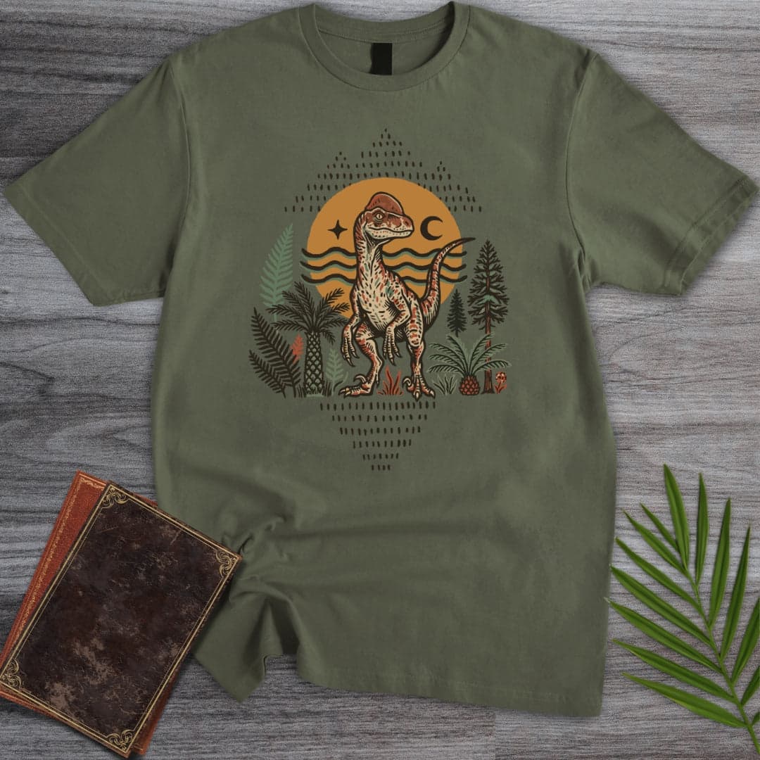 T-Shirt Military Green / S Mesozoic Deinonychus Wanderlust T-Shirt
