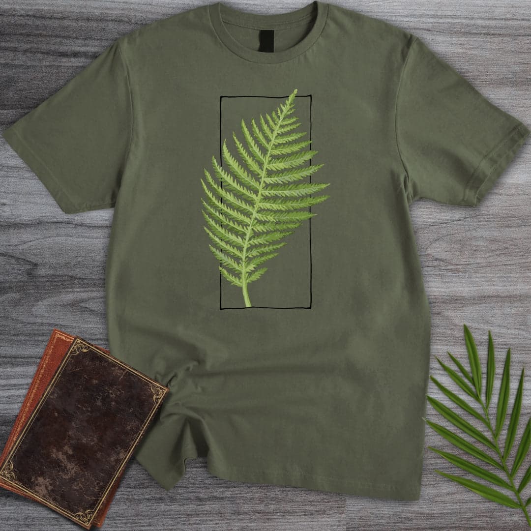 T-Shirt Military Green / S Mesozoic Fern Frame T-Shirt