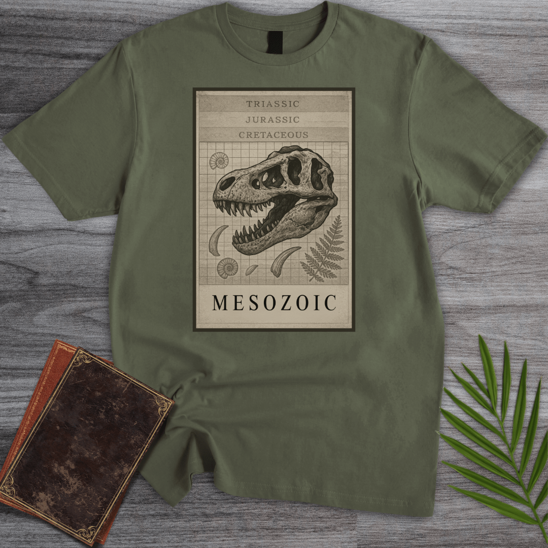 T-Shirt Military Green / S Mesozoic Skull Study T-Shirt