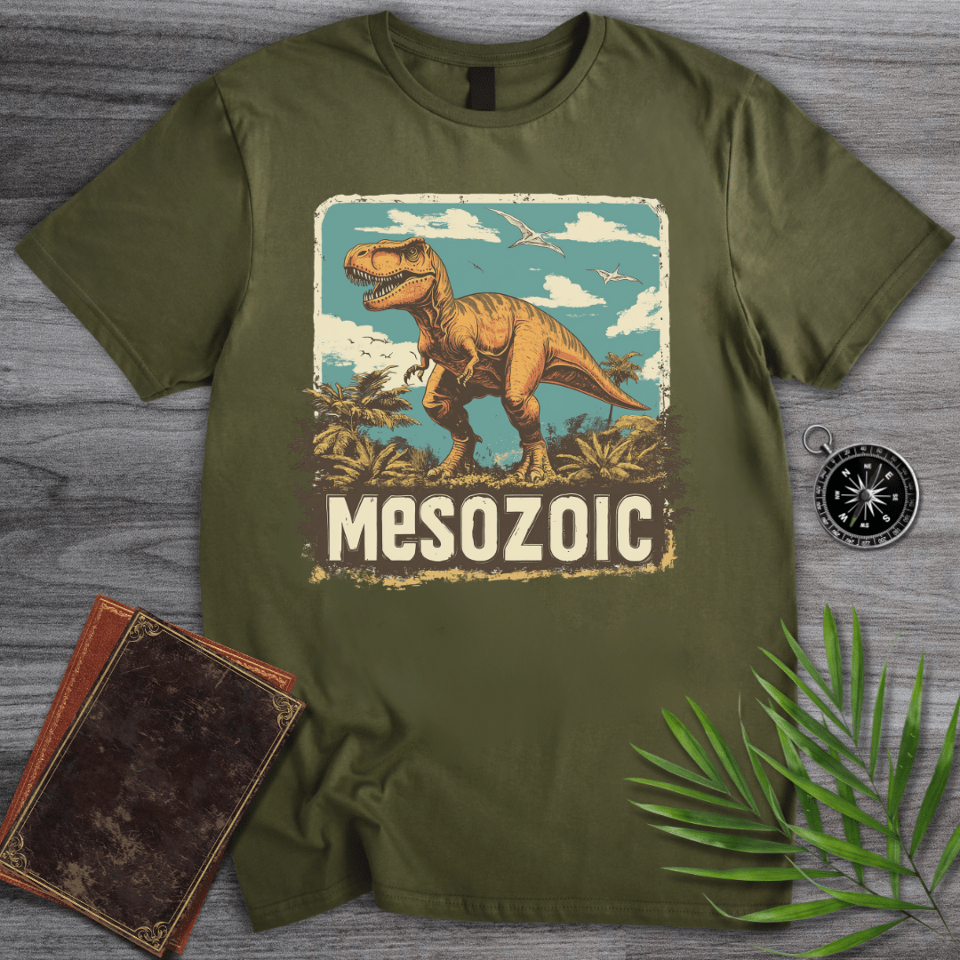 T-Shirt Military Green / S Mesozoic T-Rex 1990's Vintage T-Shirt