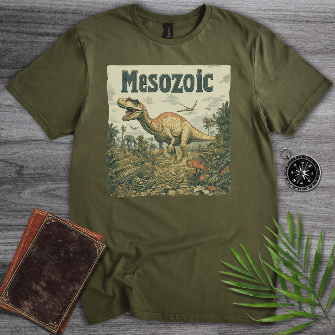 T-Shirt Military Green / S Mesozoic Tyrannosaur Graphic T-Shirt