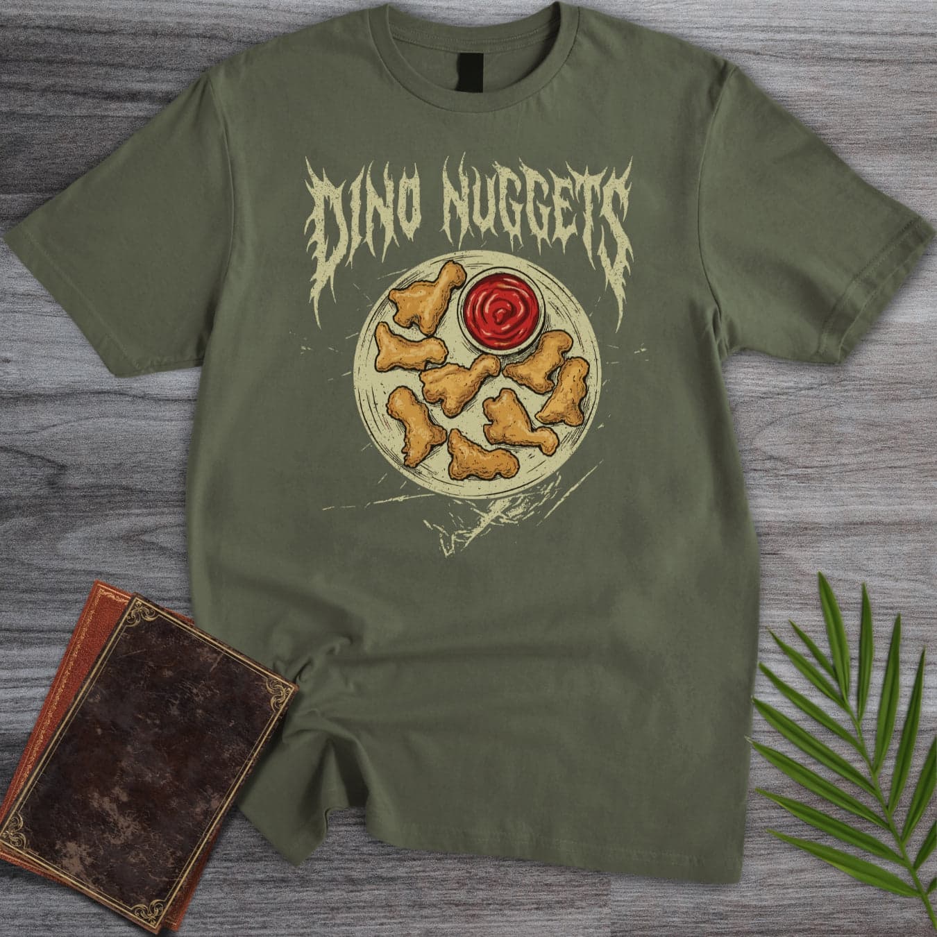 T-Shirt Military Green / S Metal Dino Nuggets T-Shirt