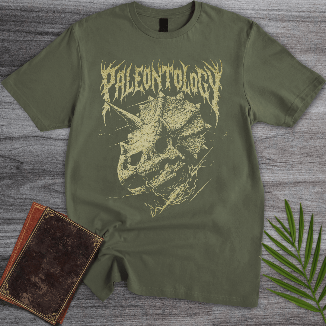 T-Shirt Military Green / S Metal Triceratops Skull & Chains T-Shirt