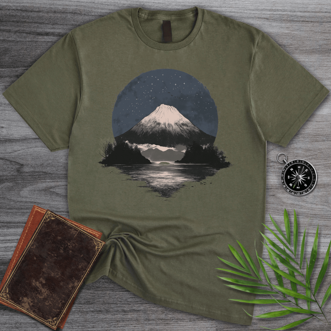 T-Shirt Military Green / S Midnight Volcanic Lake Reflection T-Shirt