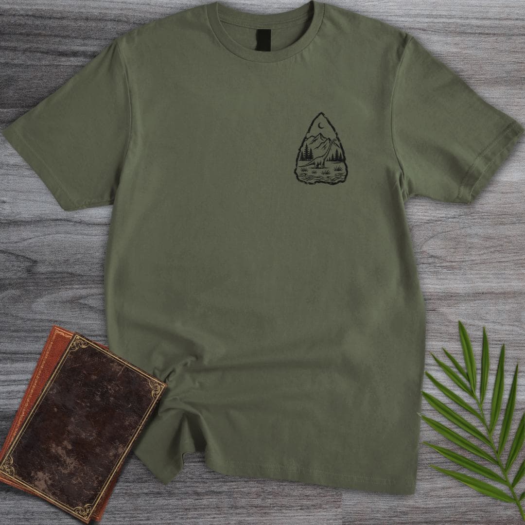T-Shirt Military Green / S Minimalist Nature Sauropod Moon T-Shirt