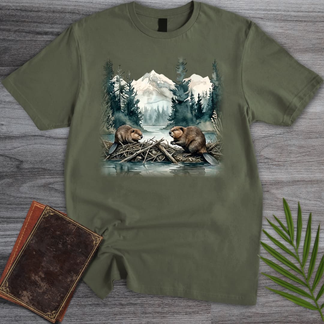 T-Shirt Military Green / S Misty Dam Beavers T-Shirt