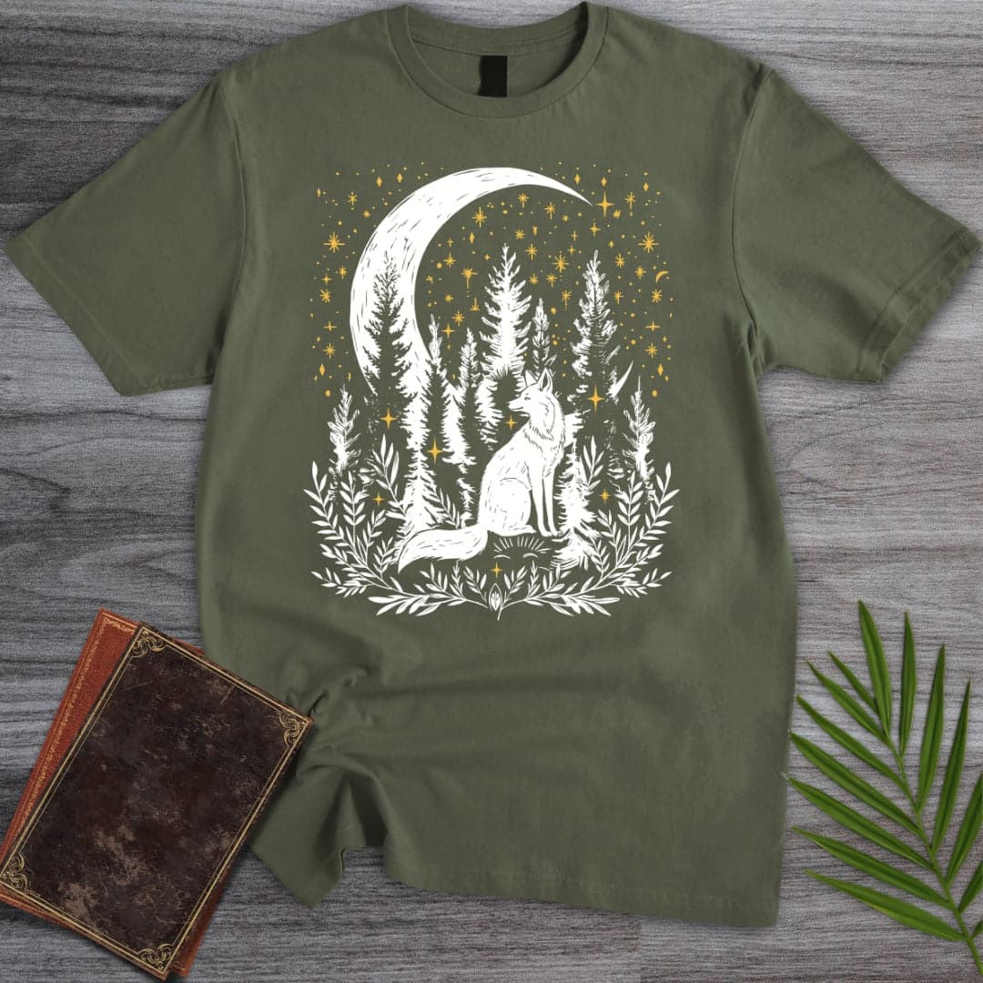 T-Shirt Military Green / S Moon Fox Spirit T-Shirt