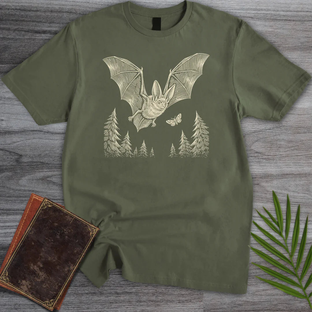 T-Shirt Military Green / S Moth Hunter Bat T-Shirt