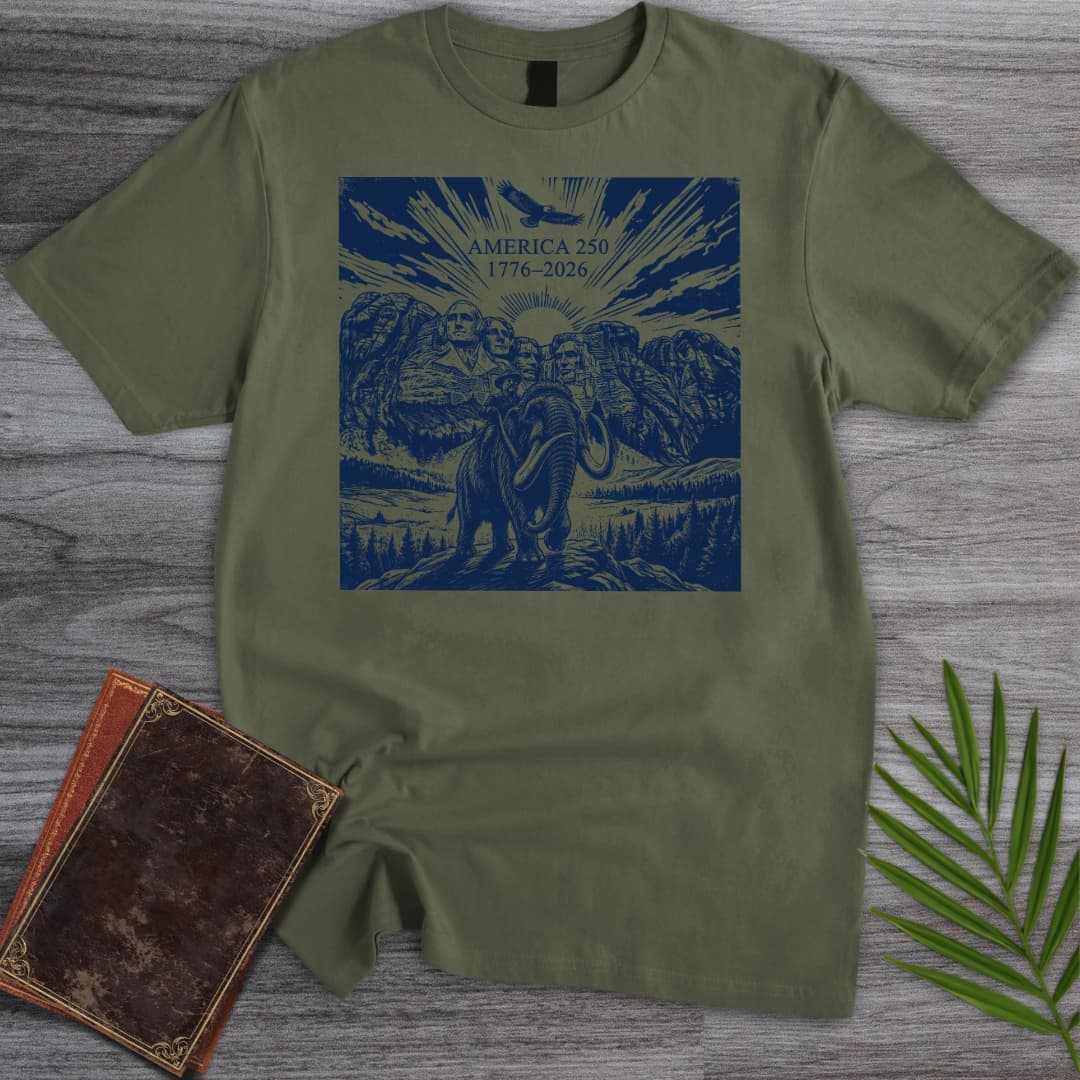 T-Shirt Military Green / S Mount Rushmore American 250th T-Shirt