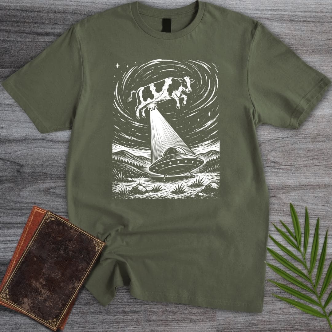 T-Shirt Military Green / S Natural History UFO Cow T-Shirt