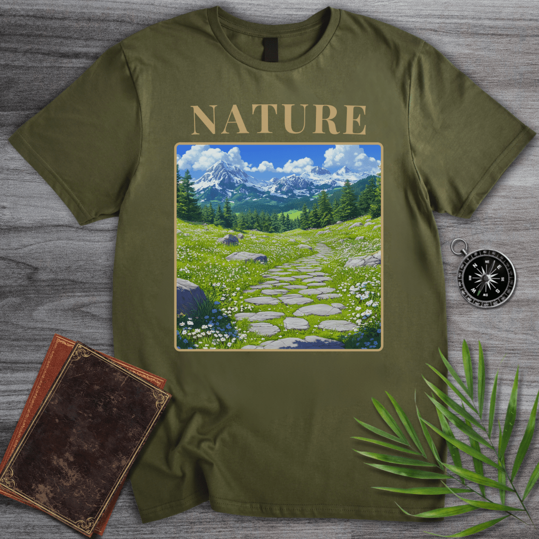 T-Shirt Military Green / S Nature Mountain Valley T-Shirt