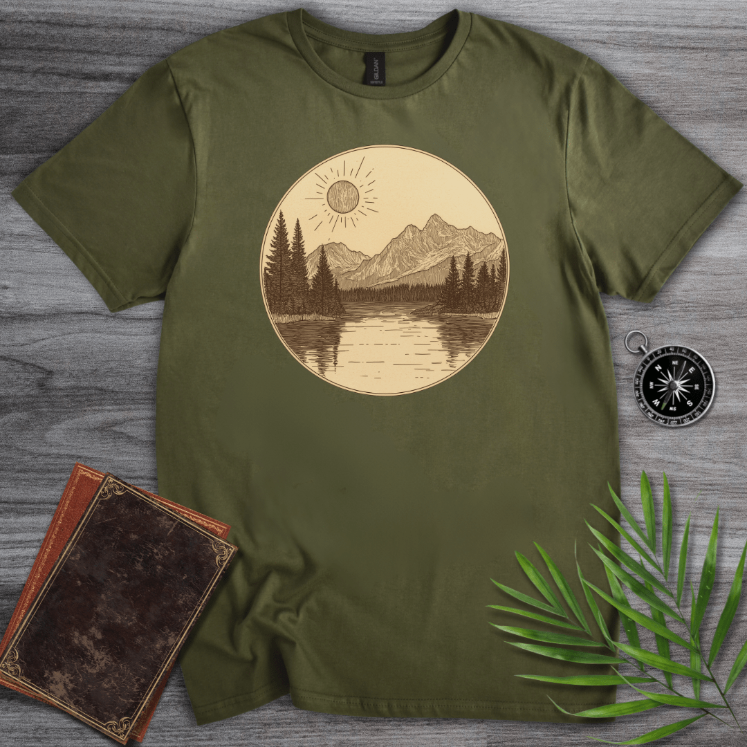 T-Shirt Military Green / S Nature Serenity at Dawn T-Shirt