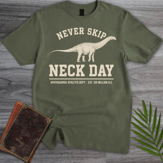 T-Shirt Military Green / S Neck Day Apatosaurus T-Shirt