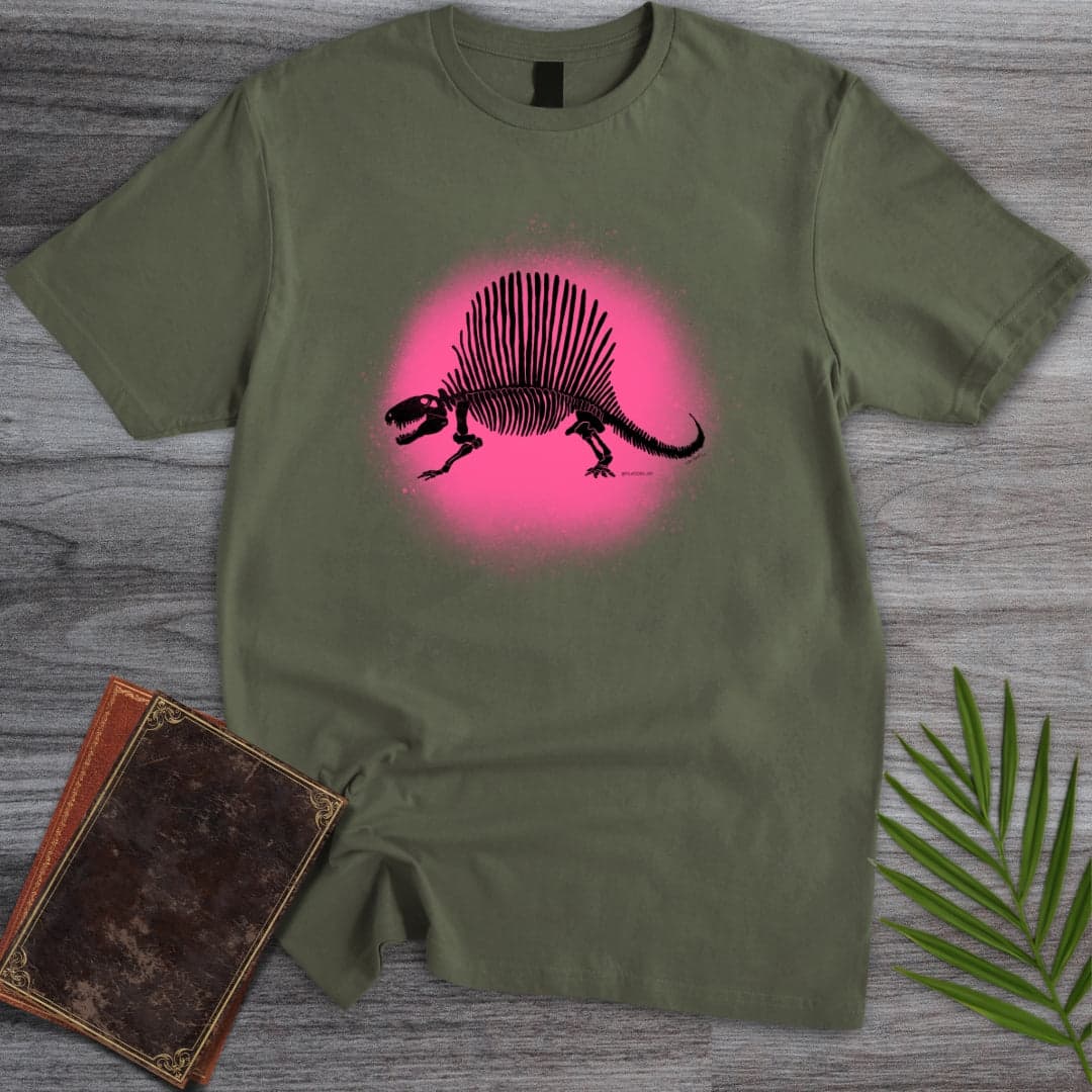 T-Shirt Military Green / S Neon Sail Dimetrodon T-Shirt (palaeoden_art)
