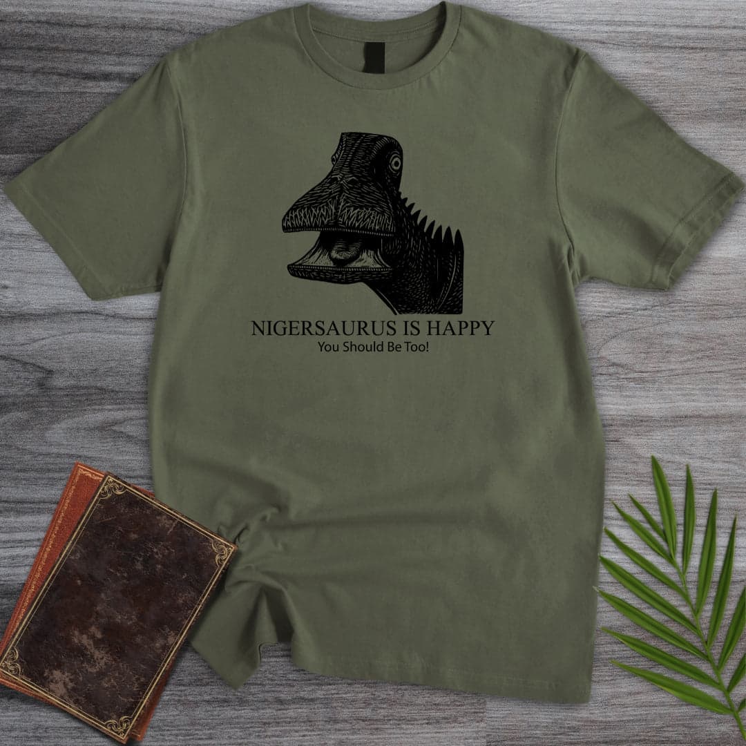 T-Shirt Military Green / S Nigersaurus is Happy T-Shirt