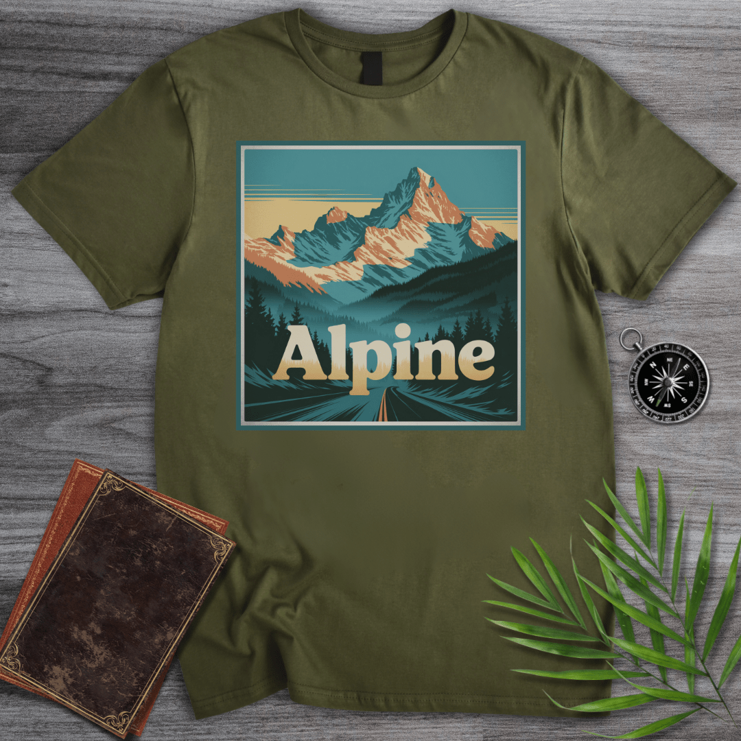 T-Shirt Military Green / S Nostalgic Alpine Mountains T-Shirt