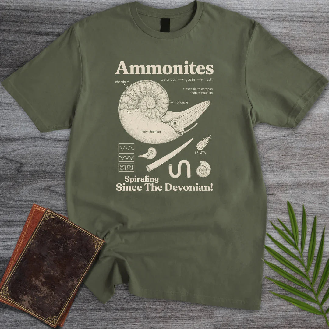 T-Shirt Military Green / S Octopus Kin Ammonites T-Shirt
