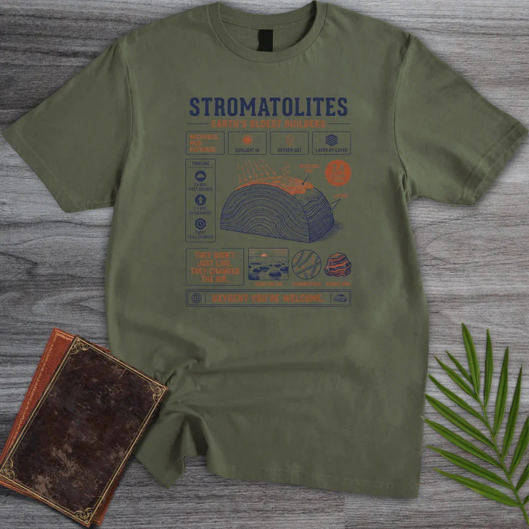 T-Shirt Military Green / S Oldest Builders Stromatolites T-Shirt
