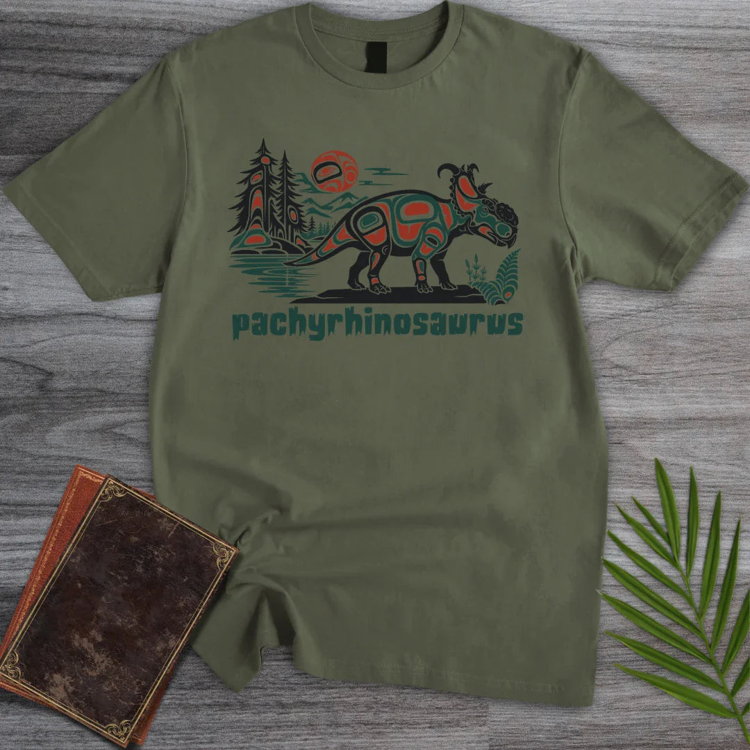 T-Shirt Military Green / S Pacific Northwest Pachyrhinosaurus T-Shirt