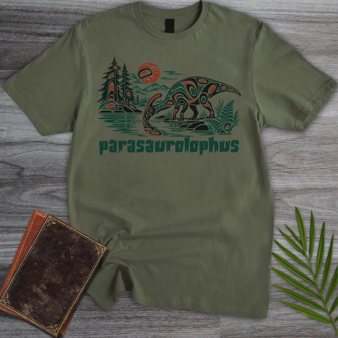 T-Shirt Military Green / S Pacific Northwest Parasaurolophus T-Shirt