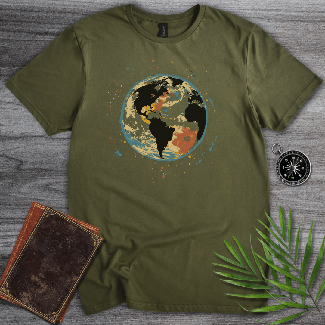 T-Shirt Military Green / S Painted Earth Graphic T-Shirt