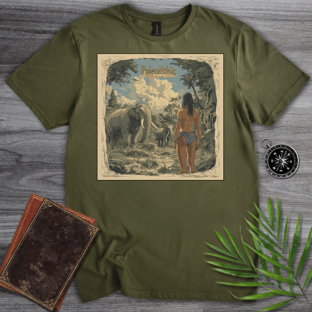 T-Shirt Military Green / S Paleolithic Legends, Prehistoric Living T-Shirt