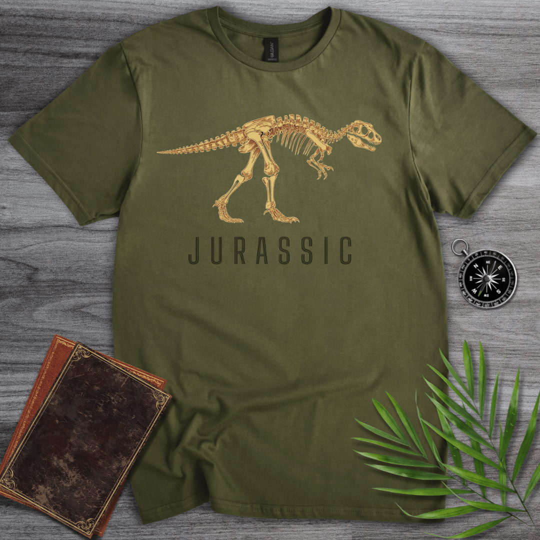 T-Shirt Military Green / S Paleontology Dinosaur Skeleton, Jurassic Era T-Shirt