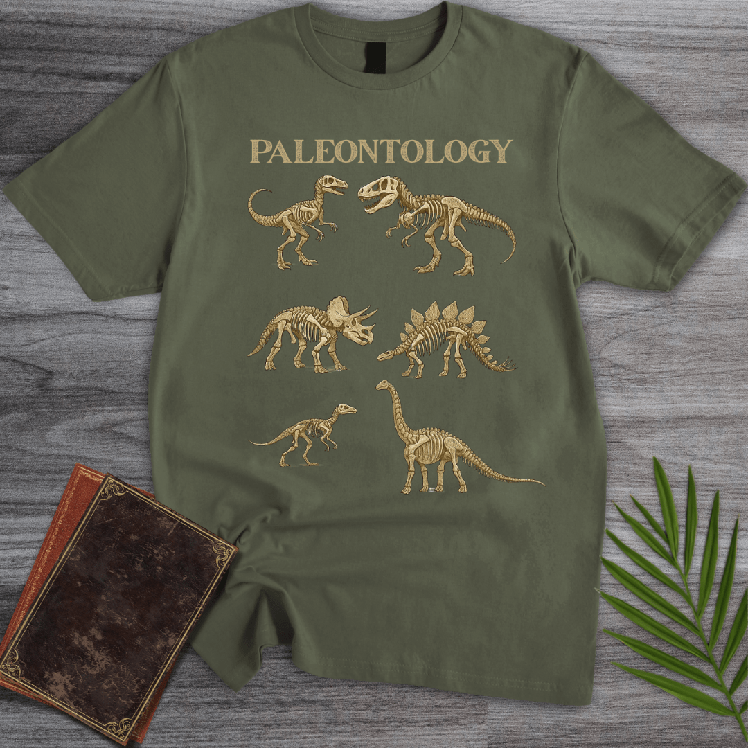 T-Shirt Military Green / S Paleontology Vintage Fossils T-Shirt