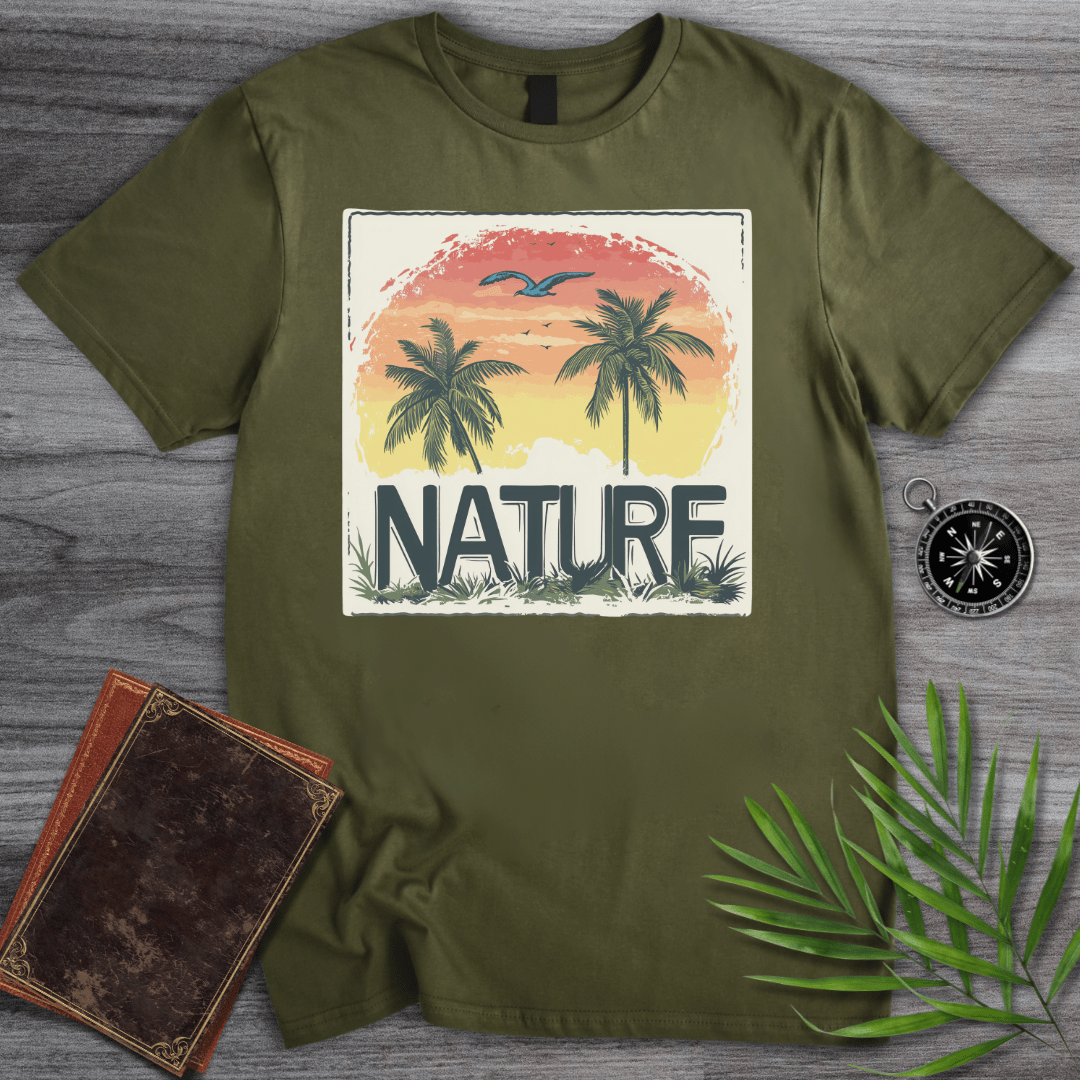 T-Shirt Military Green / S Palm Nature Sunset T-Shirt