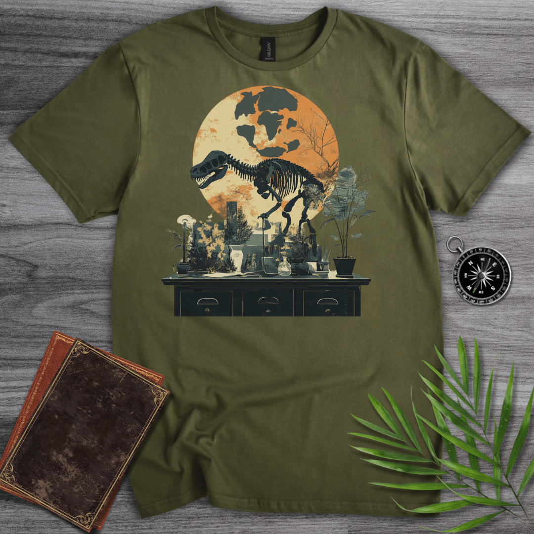 T-Shirt Military Green / S Pangea Paleontology Graphic T-Shirt