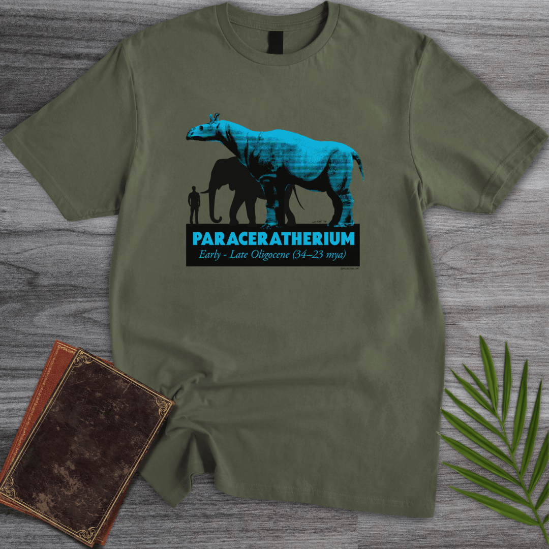 T-Shirt Military Green / S Paraceratherium Titan Rhino Tee T-Shirt (palaeodn_art)