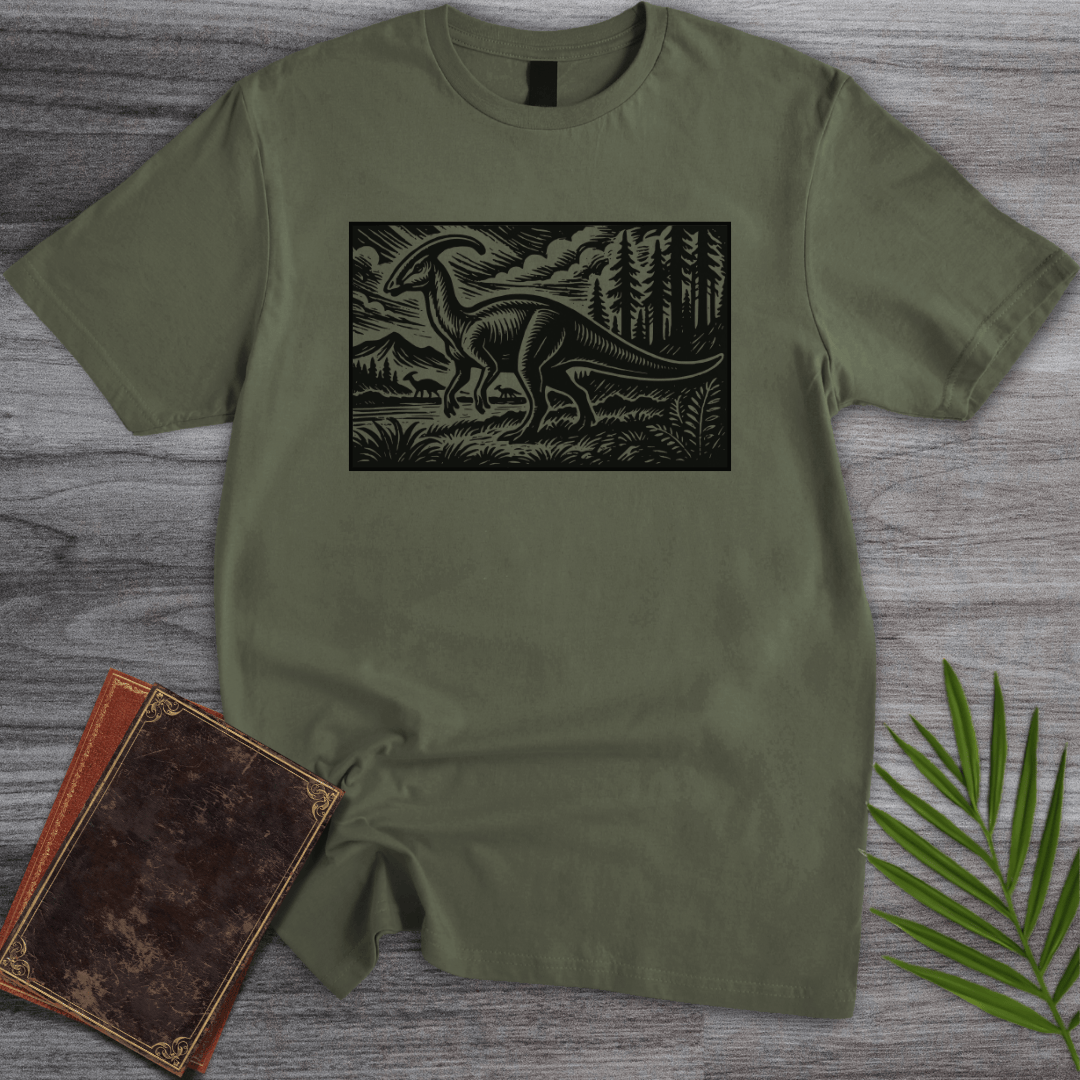 T-Shirt Military Green / S Parasaurolophus Forest Wanderer T-Shirt