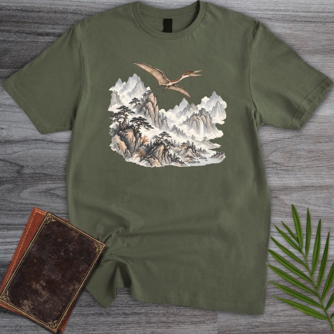 T-Shirt Military Green / S Prehistoric Japanese Mountains T-Shirt