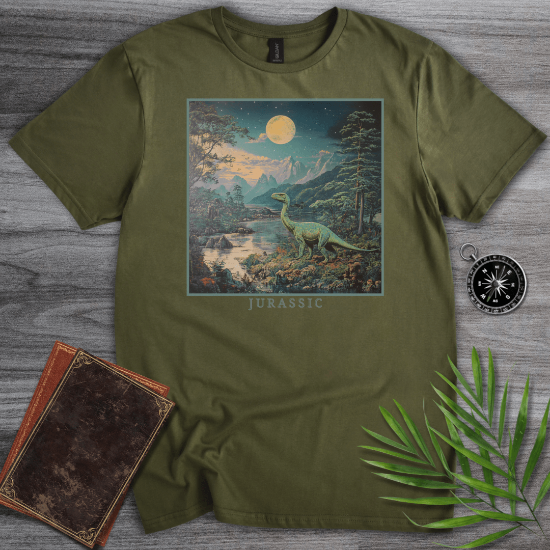 T-Shirt Military Green / S Prehistoric  "Jurassic" Dinosaur Aesthetic T-Shirt